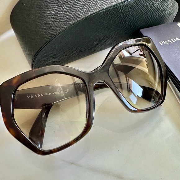 PRADA SPR 16R heritage brown tortoise oversized Sunglasses Acetate - Picture 7 of 16